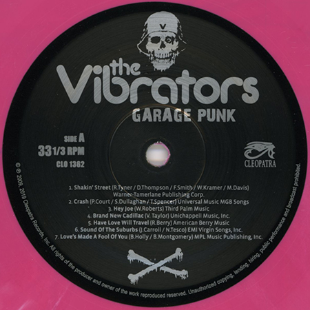 The Vibrators LP reissue Garage Punk Cleopatra 2019 label 1